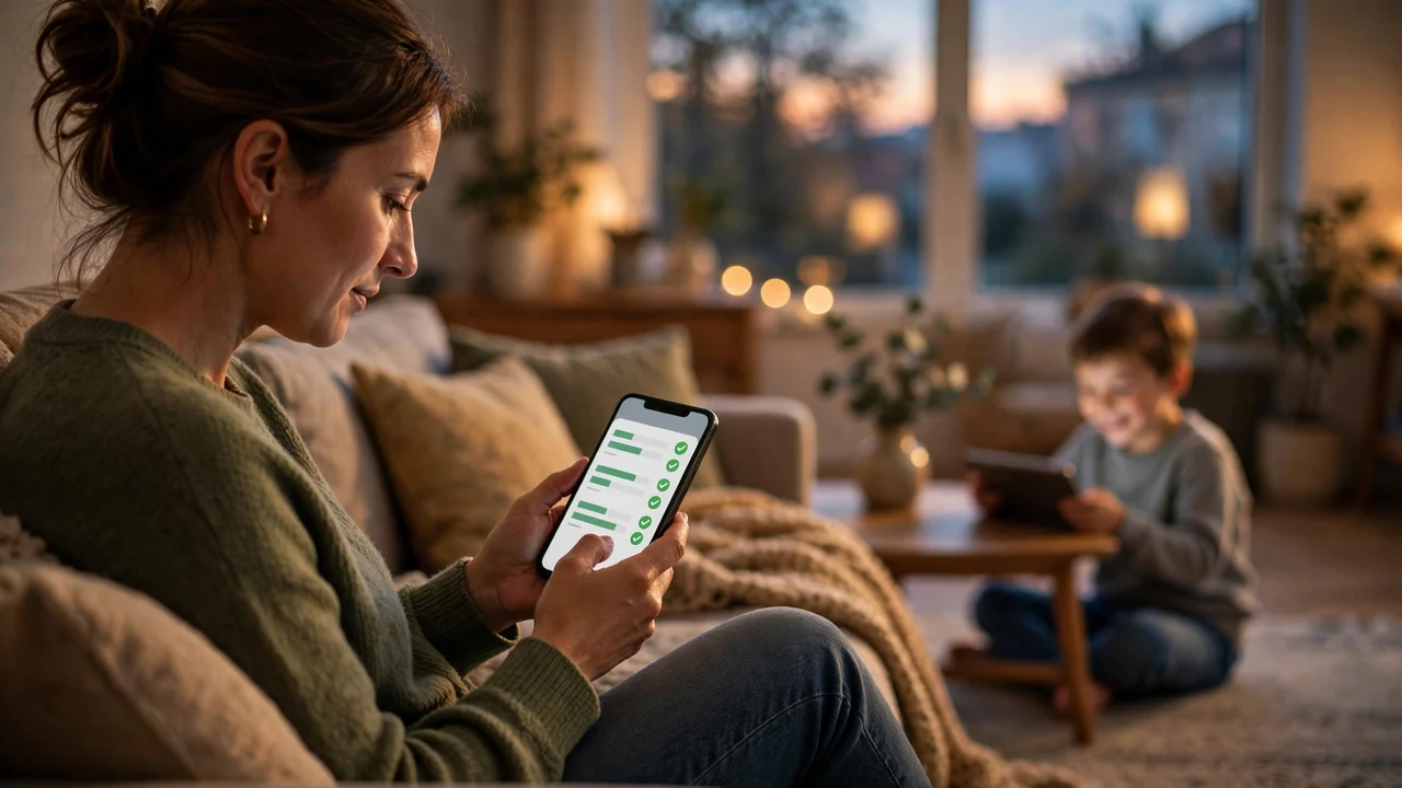 Parent checking a learning app activity report on a phone