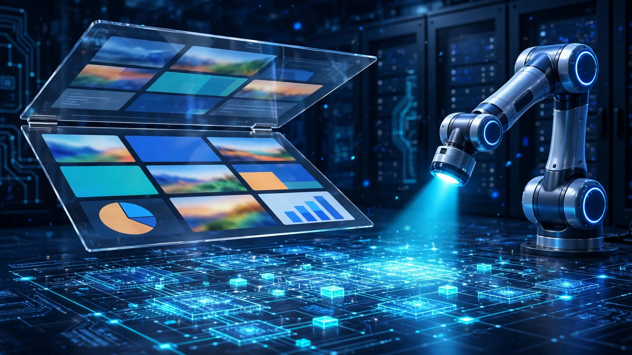 A website page lifting to reveal a structured data layer beneath it