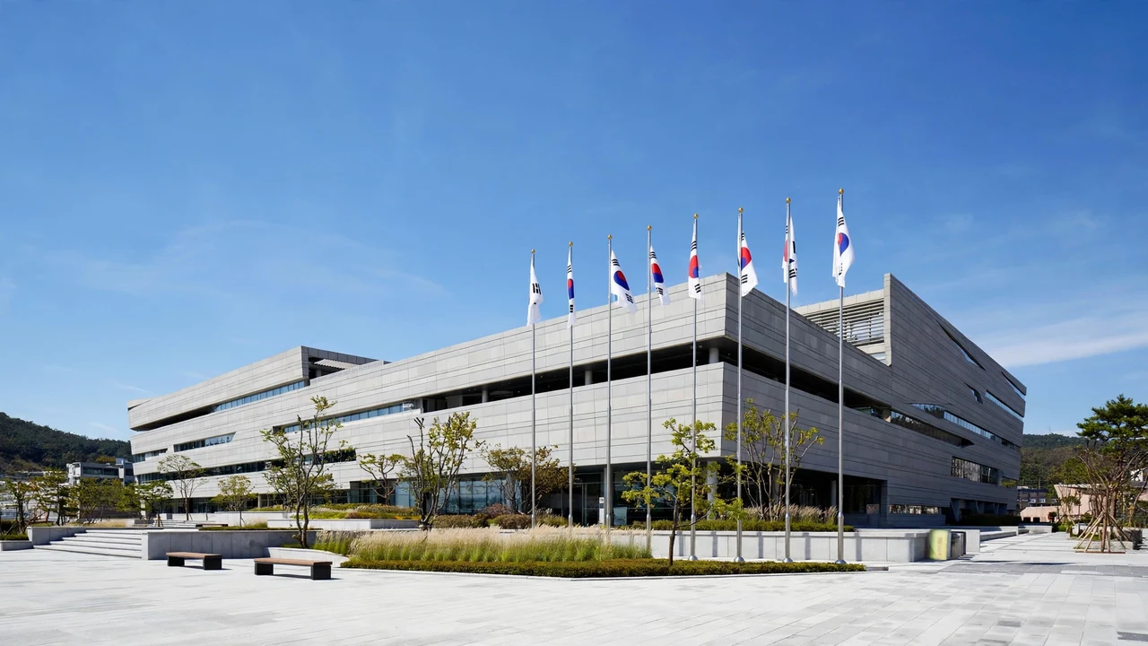 Government building in Sejong South Korea under a clear sky